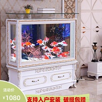 European fish tank aquarium 1 2 meters 1 5 floor screen partition cabinet living room household small and medium-sized ecological water-free