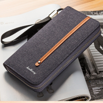 Canvas Wallet Mens Long Zipper Youth Fashion Handbag Multi Card Large Capacity Handbag Mens Mobile Phone Bag Tide Brand