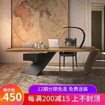 loft retro desk Solid wood computer desk Desktop industrial style simple modern Wrought iron boss desk Creative desk