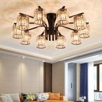 American simple black atmospheric living room ceiling lamp bedroom crystal lamp Nordic modern light luxury dining room lamp home