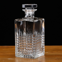 Crystal glass red ocean bottle sealed empty bottle home luxury whisky bottle decoration wine bottle decanter