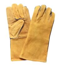 Gold palm yellow color cow two-story leather electric welding glove welding labor-protection double layer anti-high temperature heat insulation with sweat