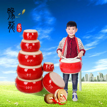 6 8 10 inch cowhide drum Adult big drum Kindergarten childrens toy drum 0-3 years old small drum Gong drum Percussion instrument