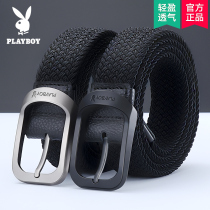 Playboy Belt Mens pin buckle Korean version of the tide young students Joker woven elastic womens canvas pants belt