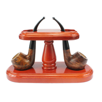 Wood incense MUXIANG two-position pipe beech wood pipe rack Roman style solid wood pipe rack pipe pipe accessories