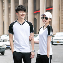 Short-sleeved ping pang qiu fu men paragraph badminton tennis togs training coat trousers dry summer tug-of-war sportswear