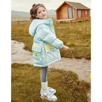 Childrens down jacket girl long 2021 new winter style Foreign style Korean version of medium and large childrens clothing boy thick coat