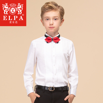 ELPA Boys Shirt Long sleeve French shirt Swallow collar Middle child flower girl dress White shirt dress collar Spring and autumn