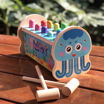 Wooden Intelligence 12-3 years old and a half-year-old children boys and girls baby playing Gopher game machine knocking on toys