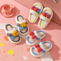 Children's slippers baby cute four seasons linen slippers boys indoor cotton linen non-slip home shoes spring and autumn women