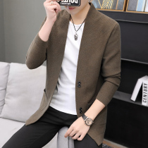 Knitted coat mens Korean version of slim body Spring and Autumn wear trend sweater autumn clothes outside mens cardigan winter clothes