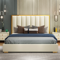 Hong Kong-style light luxury bed ins network red bed industrial wind American modern minimalist bed 1 8 meters double master nuptial bed