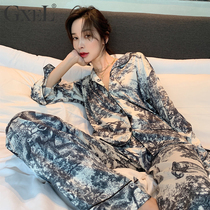 Lovers Pyjamas Womens Spring And Autumn Ice Silk Thin Advanced Senses True Silk Men Spring China Wind Home Suits Suit