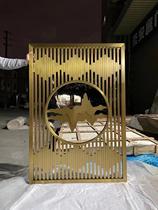 New Chinese Living Room Hotel Stainless Steel Screen Partition Restaurant Bedroom Metal Fashion House Decoration Flower