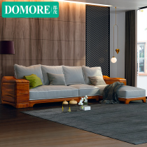 All lush gold silk walnuts 1 2 3 solid wood sofa tea table TV cabinet Composition large family villas Destyle furniture