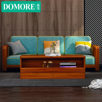 All lush gold silk walnuts 1 2 3 solid wood sofa tea table combined large family style villa rear modern deli furniture