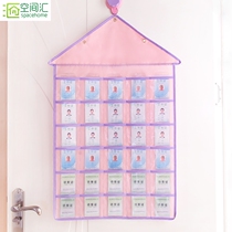 Transparent card pocket door rear fabric storage bag childrens literacy card storage morning inspection hanging bag business card bag storage bag