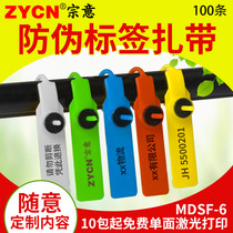 Disposable plastic seal anti-counterfeiting clothing shoes and bags accessories anti-adjustment buckle tag anti-theft anti-theft cable label