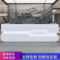 Paint front desk reception desk Simple company desk Custom imitation marble cashier beauty salon bar spot