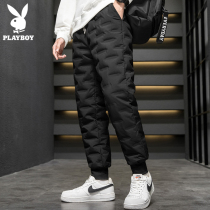 Playboy down pants men wear thickened warm outdoor duck down mens pants 2021 winter pants mens models