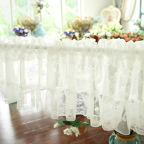 Half curtain decorative coffee curtain short curtain fresh pastoral pure color gauze curtain custom kitchen cabinet curtain curtain finished finished