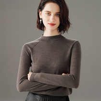 2022 new exploits goat sweatshirt 100 pure wool women thin foreign air fashion models with half high collar brand hit undershirt