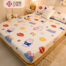 Jie Liya bed sheet cotton single piece cotton bedspread Cartoon bed cover Simmons protective cover Non-slip fixed mattress cover
