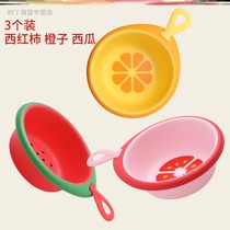 Baby washbasin Newborn childrens products wash ass cartoon cute PP with baby washbasin raspberry 3pcs