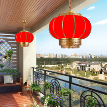 Gate balcony Chinese outdoor waterproof glass pair of all copper housewarming new home small lantern chandelier Solar
