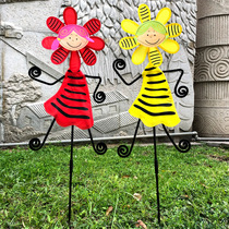 Xibao Dancing Little Girl Windmill Cartoon Kindergarten Park Scenic Area Decoration Childrens Toys Photo Props