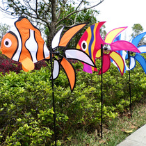 Hibao Animal Windmill Ocean Fish Clownfish Owl Chicken Three-dimensional Windmill Kindergarten Park Decoration