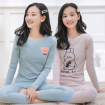 Teenage Girl Autumn Clothes Autumn Pants Suit Pure Cotton Junior High School Student 2021 New Cotton Sweatshirt Woman Full Cotton Warm Underwear Thin