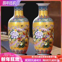 Jingdezhen enamel ceramic vase ornaments living room flower arrangement Chinese home porch decoration crafts large