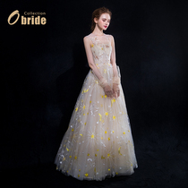 Star Moon Night] Toasting Bride 2021 Spring and Summer New Wedding Banquet Performance Evening Dress Forest Light Wedding Women