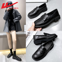 Back Force Small Leather Shoes Women Summer Inglém Wind Black Flat Bottom Single Shoes Women Shoes 2022 New Jk Shoes Lefu Shoes Women Summer