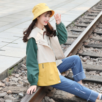 School season girl Autumn windbreaker Middle School long junior high school girls high school students Korean version of college style loose short jacket