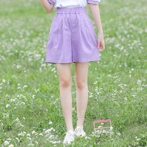 Girls big children color short pants skirt loose Korean version of high school girls junior high school students summer wear wide leg pants college style