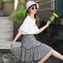 Junior high school student dress suit Girl Big Child high school girl summer dress sweet Korean version slim small skirt