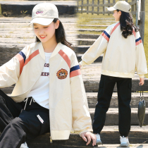 Junior high school students baseball jacket girl Big Boy spring autumn cardigan 2021 new high school girls autumn jacket