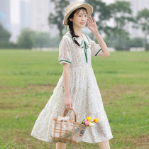 Girl jumpsuit Summer Academy style high school students summer dress big child Princess 12-year-old girl long over the knee