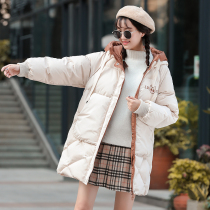 High School students down cotton clothes Korean version of the long girl junior high school students winter clothes thick cotton coat coat color cotton jacket