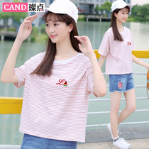 2018 New Summer Girls Junior High School students Korean slim suit girl hipster sweet cute two-piece set