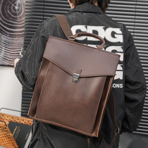 Trendy brand Korean casual backpack college style retro messenger bag shoulder bag fashion street trend travel backpack