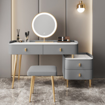Light luxury solid wood rock board dresser storage cabinet Modern simple small apartment Smart mirror mini makeup table table