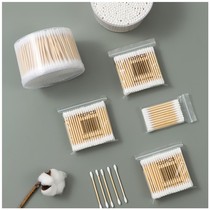 Double disposable cotton swab ear cotton swab household makeup remover tip hygiene disinfection makeup wooden stick cotton ball