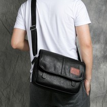 Tide brand shoulder bag mens leather casual satchel mens bag messenger bag messenger bag multi-function fashion mens bag