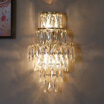 Crystal bedside wall lamp warm personality creative living room TV background wall post-modern light luxury bedroom decoration lamps and lanterns
