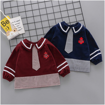 Kindergarten Childrens autumn and winter anti-wear large code eating clothes lamp core suede drawing external to wear male and female baby waterproof hood clothes