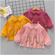 Western autumn and winter womens baby overcoat anti-dressing coarse corduroy coat coat large size waterproof anti-dirty food clothes