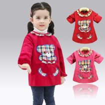 Female baby long sleeve gown waterproof top size anti-dressing childrens painting anti-dirty food clothes spring and autumn winter New